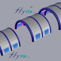 Les tentes, abris et hangars gonflables sont tous de fabrication et de conception française.