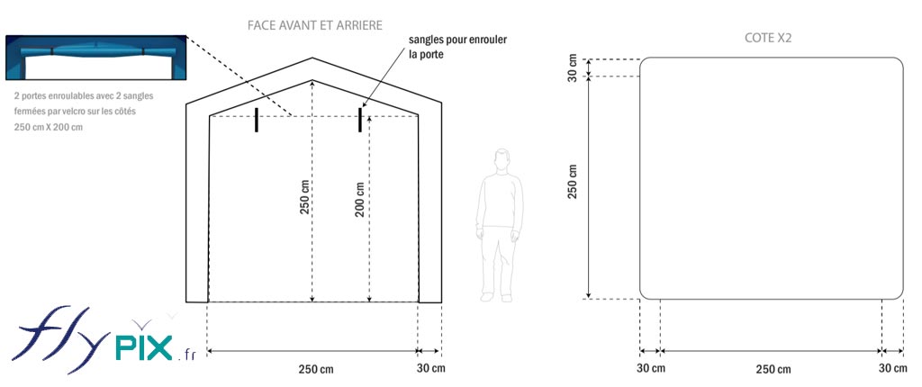 Bon à tirer pour une tente gonflable de chantier pour un menuisier, pour la pose de portails.