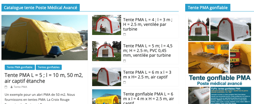 Tente et abris de secours - RCY