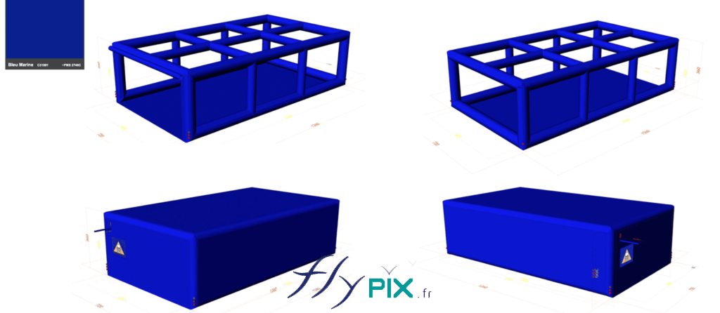 BAT (bon à tirer) de l'abri gonflable parallélépipédique