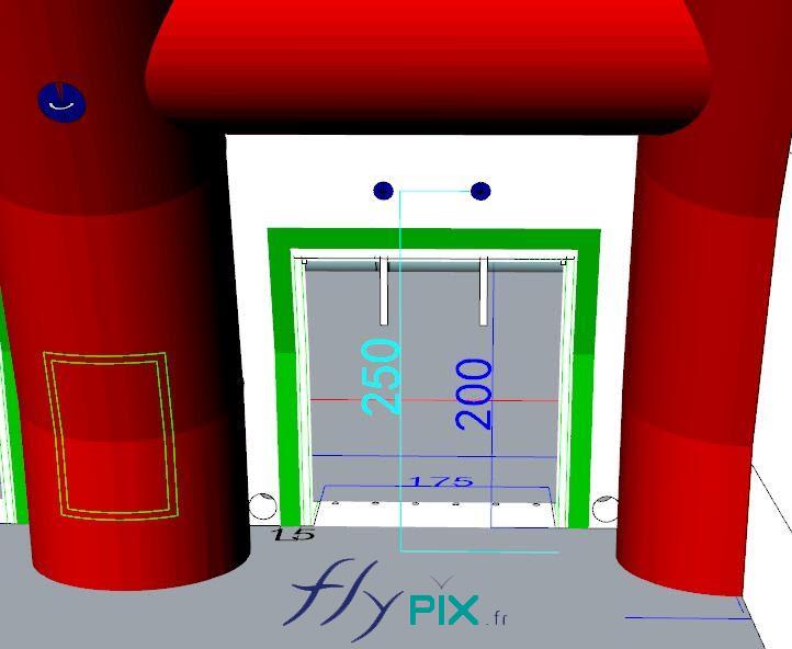 Conception et modélisation en infographie 3D pour un abri gonflable de réception de public - Droits réservés, copyrights FLYPIX. 