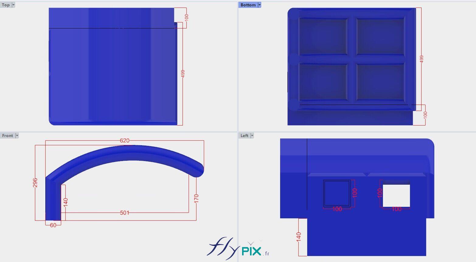 Pour la société de travaux public, de chantiers et de BTP Eurovia, nous avons réalisé une étude de modélisation en 3D, grâce à nos infographistes, pour la présentation d'un concept d'abri gonflable de chantier réalisé sur mesure. - Droits réservés, copyrights FLYPIX.