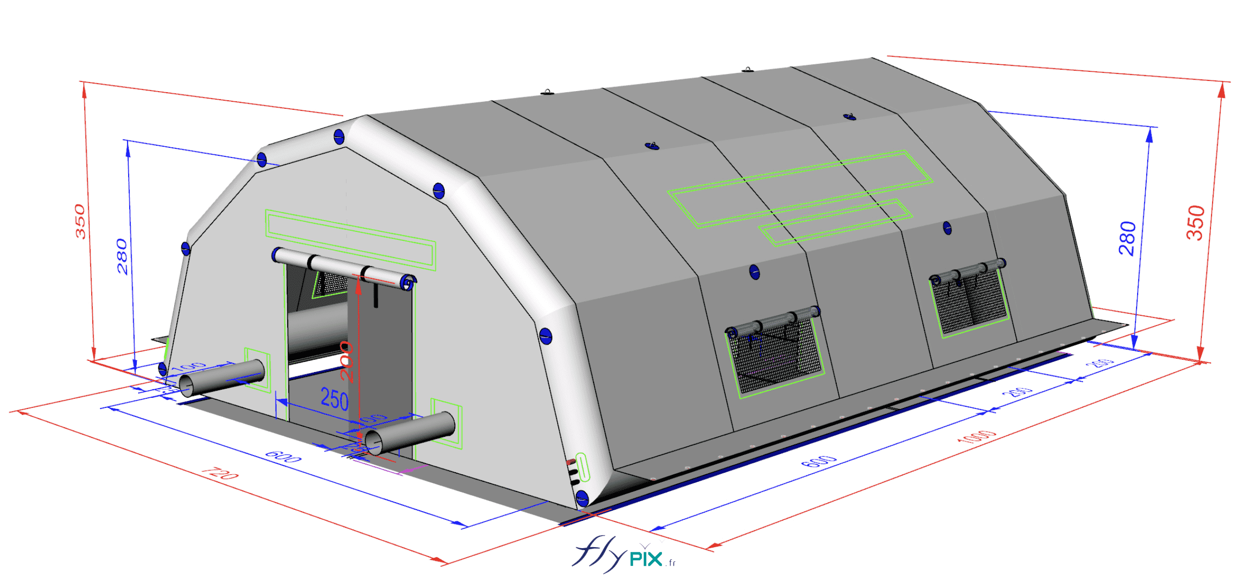 , Bertrand Export Brisbane / Prony Resources en Nouvelle-Calédonie, Melanesie: tente PMA L = 10 m x l = 6 m,  Services & garanties : Notre expérience et savoir faire, notre réactivité, nos références clients, Fabrication sur mesure, par nos soins, en France dans nos ateliers, Le suivi de vos projets et l'accompagnement par nos techniciens et ingénieurs, avant, pendant et après la livraison, Des matériaux PVC de grande qualité, résistants, solides et durables, Certifications : normes anti-feu LNE France type M2 (et non type M3, insuffisant ) pour les PVC (très haut niveau de protection contre le feu), Certifications : normes électriques CE, pour les turbines et les pompes électriques, régulateurs de pression, Garantie 1 an constructeur, SAV inclus, Assistance téléphonique, Service de maintenance et de réparation à l'atelier ou sur site.