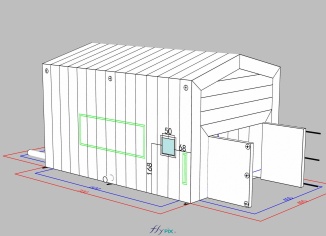 La forme de cet abri gonflable industriel est très particulière et elle a été conçue et développée spécifiquement pour accueillir des interfaces très précises et très spécifiques, que nous ne pouvons pas énoncer ni divulguer pour préserver et respecter la discrétion de notre commanditaire.