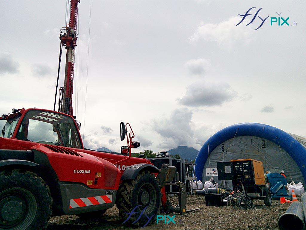 SOL ENVIRONNEMENT : Une grande tente d’excavation pour protéger l’environnement des fouilles à Pont-de-Claix.