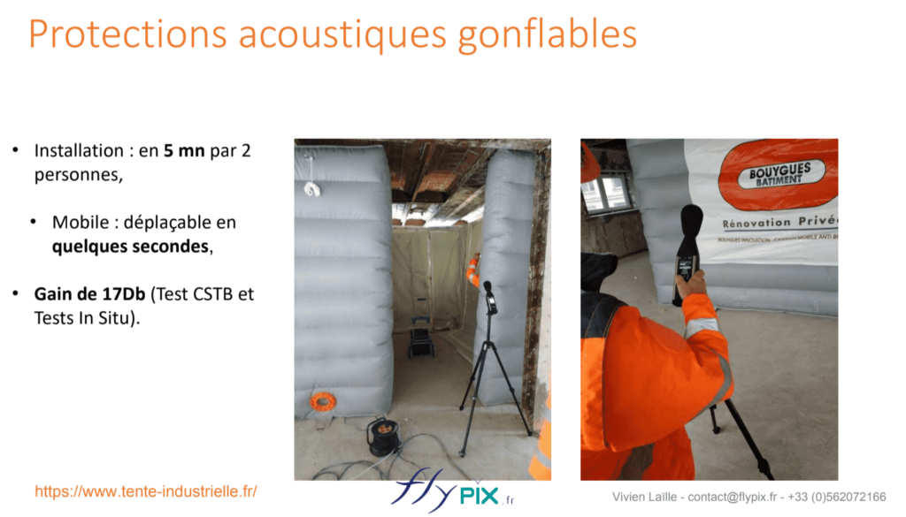 Bouygues / Chanel Paris : mesures avec microphone en situations réelles, in situ, pour bien quantifier les paramètres des réductions des bruits et des nuisances sonores pendant un chantier en ville. Mesures faites par le BUREAU VERITAS.